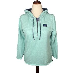 LL Bean Pullover Rugby Hoodie Sweatshirt Women’s Size Small 100% Cotton 503603